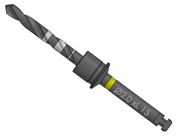 Taper drill, Ø2.00 × 15 mm, AK Series Surgical Kit