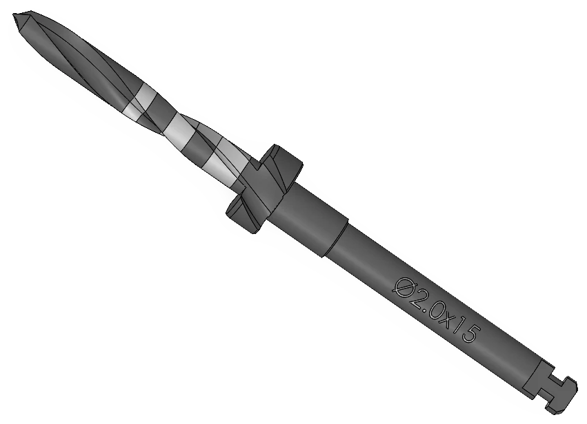 Pilot drill, Ø2.00 × 15 mm, IP Series Regular Surgical Kit