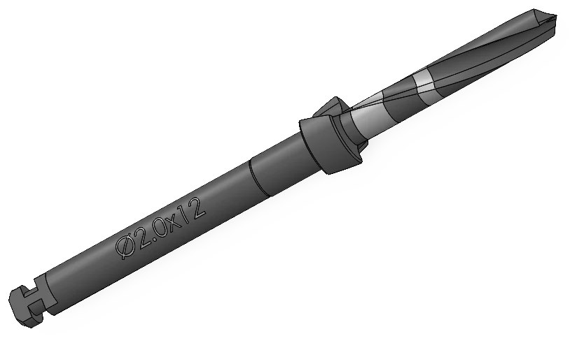 Pilot drill, Ø2.00 × 12 mm, SP Series (S-Fix Pro) Surgical Kit
